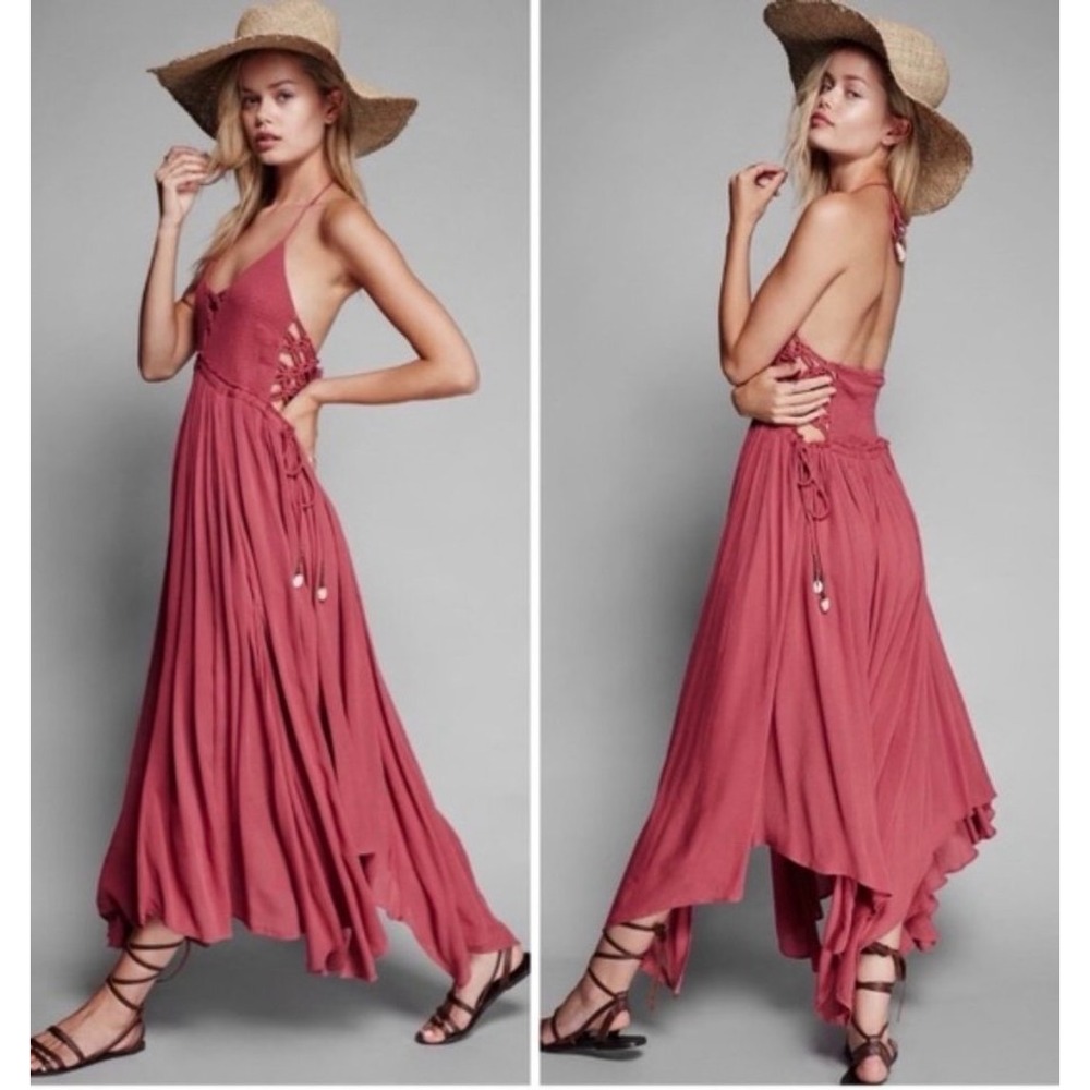 Free People Coconuts All Day Endless Summer Maxi Dress Rose Mauve S Small